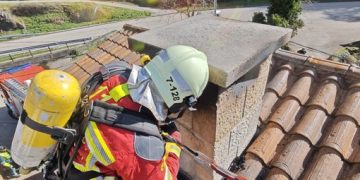 Incendio en una chimenea en Los Llanos, Tama