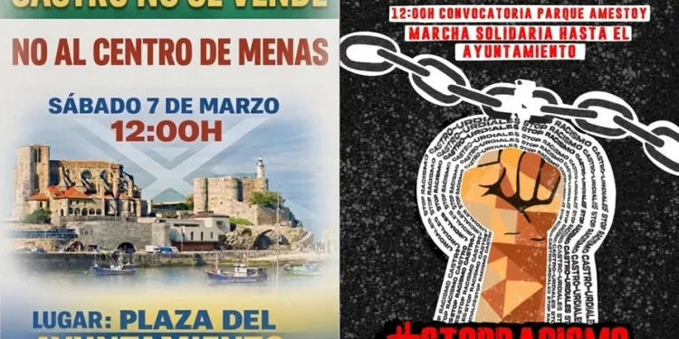 Tensiones en Castro Urdiales por la coincidencia de manifestaciones a favor y en contra del centro de acogida de menores