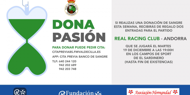 El Racing entrega dos invitaciones para el partido ante el Fútbol Club Andorra a cada donante de sangre
