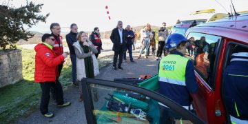 Urrutia inaugura una helisuperficie en Valderredible con la que se reduce el tiempo de respuesta en traslados urgentes en 71 minutos