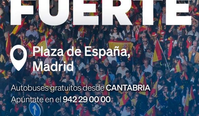 El PP de Cantabria fletará autobuses para la concentración del 28 de enero en Madrid por la igualdad de los españoles