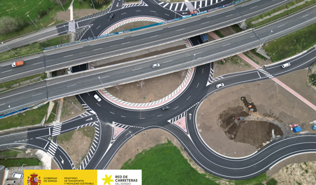 Finalizan las obras de mejora de la seguridad en el enlace de la Autovía de la Meseta (A-67) en Tanos