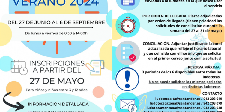 Santander abre el lunes 27 el plazo de inscripción para las actividades de verano de las ludotecas