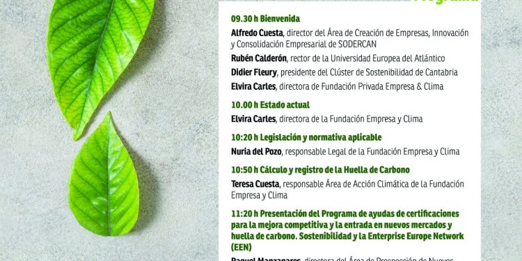 SODERCAN organiza una jornada sobre ‘Actualidad normativa en la medición de la huella de carbono’