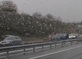 Tres accidentes en cadena en la A-67 dejan una imagen impactante, pero solo dos heridos leves
