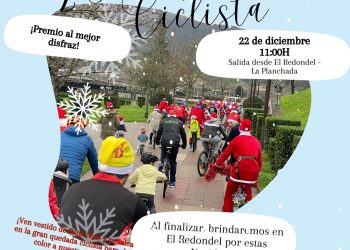 Astillero se llena de espíritu navideño con una colorida marcha ciclista