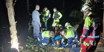 Evacuado un motorista herido tras una caída en una pista forestal entre Seña y Liendo
