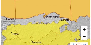 AEMET amplía las alertas meteorológicas en las costas de Cantabria a Nivel Naranja por Temporales