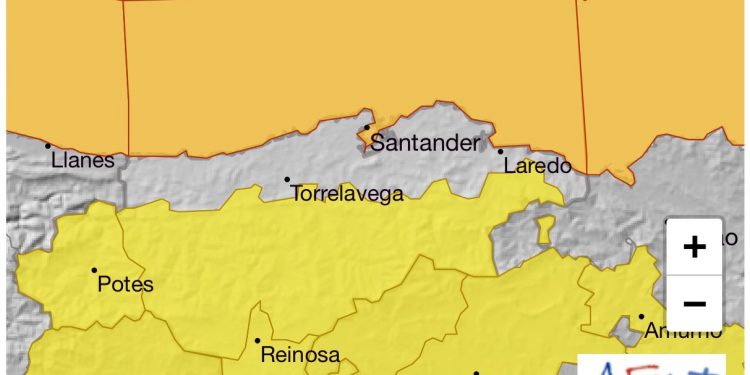 AEMET amplía las alertas meteorológicas en las costas de Cantabria a Nivel Naranja por Temporales