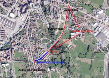 Cortes de tráfico en la Avda. Rufino Peón de Torrelavega por las obras de urbanización del Polígono El Valle