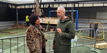 Comienzan los trabajos de inspección geotécnica en el CEIP Menéndez Pelayo para resolver los problemas estructurales del patio