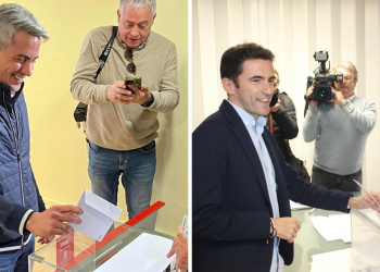 Zuloaga y Casares votan en las primarias del PSOE de Cantabria y destacan la importancia de la participación