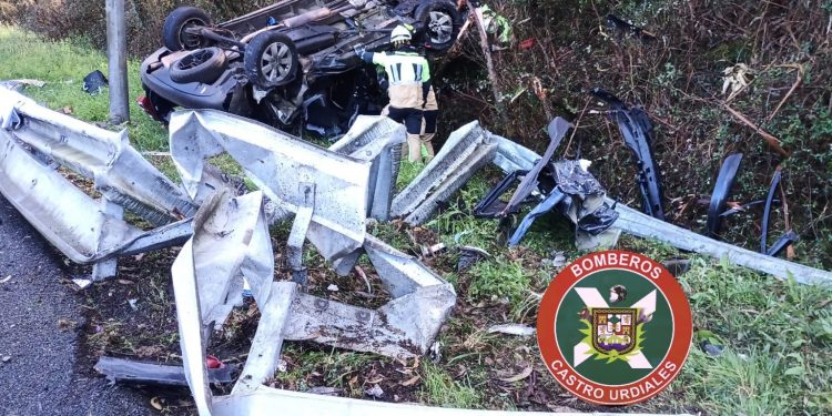 Herido un conductor en un accidente de tráfico en la A-8 en dirección Bilbao