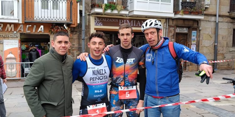 Gorka Núñez y Lucía Ibáñez, campeones de Cantabria de Duatlón en Reinosa