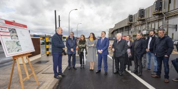 El Gobierno de Cantabria inaugura la primera obra para acabar con las inundaciones en el polígono de Candina
