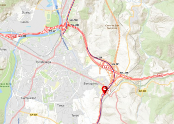 Corte temporal en la A-67 para obras de mejora de los enlaces de Sierrapando, Barreda y Torrelavega