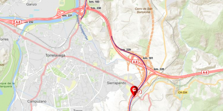 Corte temporal en la A-67 para obras de mejora de los enlaces de Sierrapando, Barreda y Torrelavega