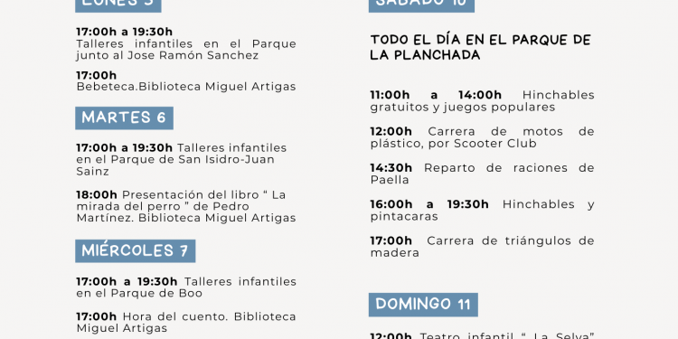 Astillero celebra la Semana de las Familias con una agenda repleta de actividades