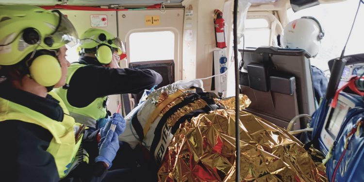 Trasladado en helicóptero a Valdecilla un motorista herido en un accidente en Potes