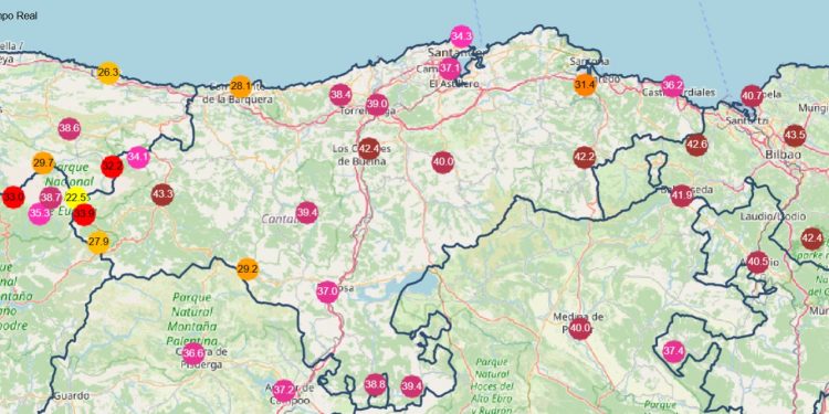 Tama alcanza los 43 °C en Cantabria en una jornada de alerta roja por ola de calor