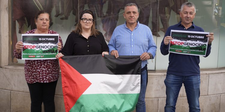 UGT y CCOO convocan paros parciales en Cantabria el 15 de octubre contra el genocidio en Palestina