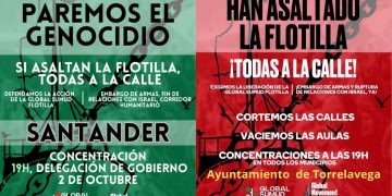 Cantabria se moviliza este jueves contra la interceptación de la Flotilla de la Libertad rumbo a Gaza