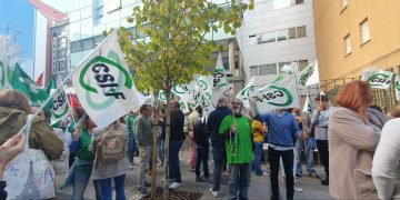 Más de 250 empleados públicos se concentran contra Urrutia por rechazar negociar la fase de concurso de la OPE 2025