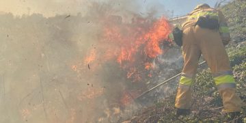 Nueve incendios forestales provocados por pirómanos en Cantabria ayer por el viento del sur