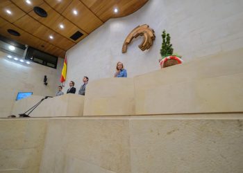 El Parlamento de Cantabria rinde homenaje a Javier López Marcano con un minuto de silencio y un tejo en su escaño