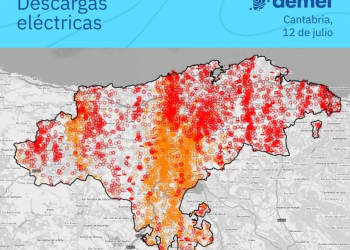 Las tormentas del domingo dejan más de 5.000 rayos en Cantabria